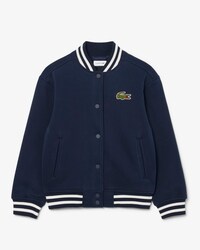 Unisex Embroidered Badge Fleece Bomber Jacket