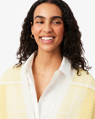 Tennis Court Jacquard Long Cardigan