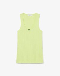 Slim Fit Pointelle Knit Cotton Tank Top
