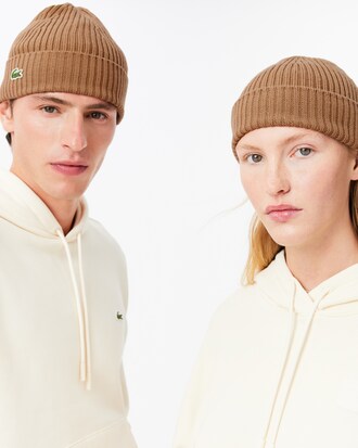 Rib Knit Brushed Wool Beanie