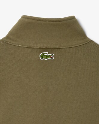 High Neck Zip-Up Print Sweatshirt