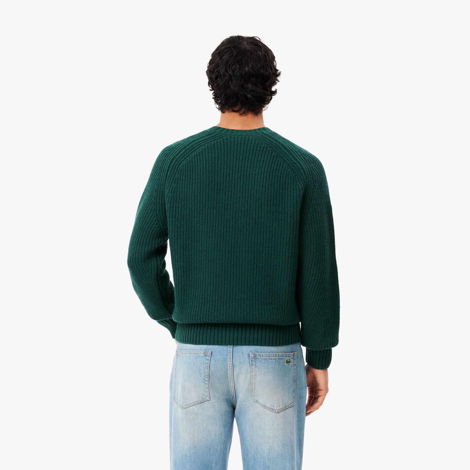 Thick Carded Wool Crew Neck Sweater - Men's Knitwear - New In 2025