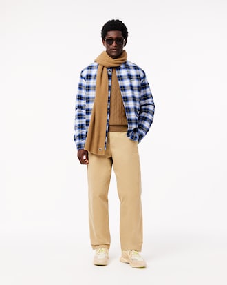Cable Knit Carded Wool Crew Neck Sweater