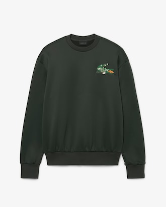 Runway Floral Crocodile Satin Sweatshirt