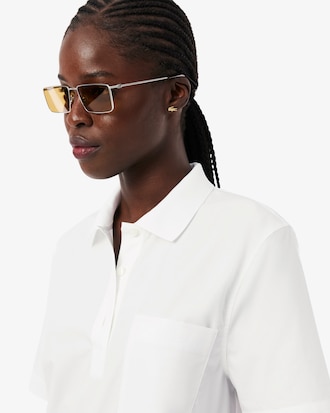 Short Sleeved Poplin Polo Dress