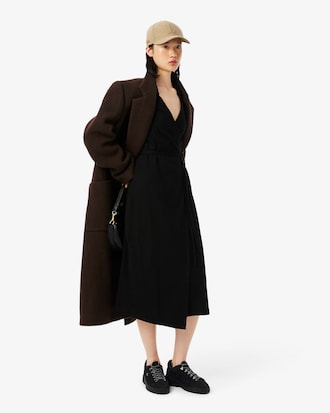 Slim Fit Polo Collar Wrap Dress