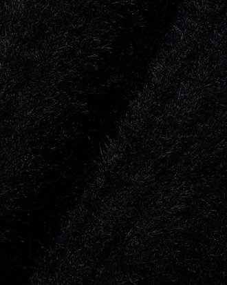 Fuzzy Ribbed Knit Polo Collar Dress