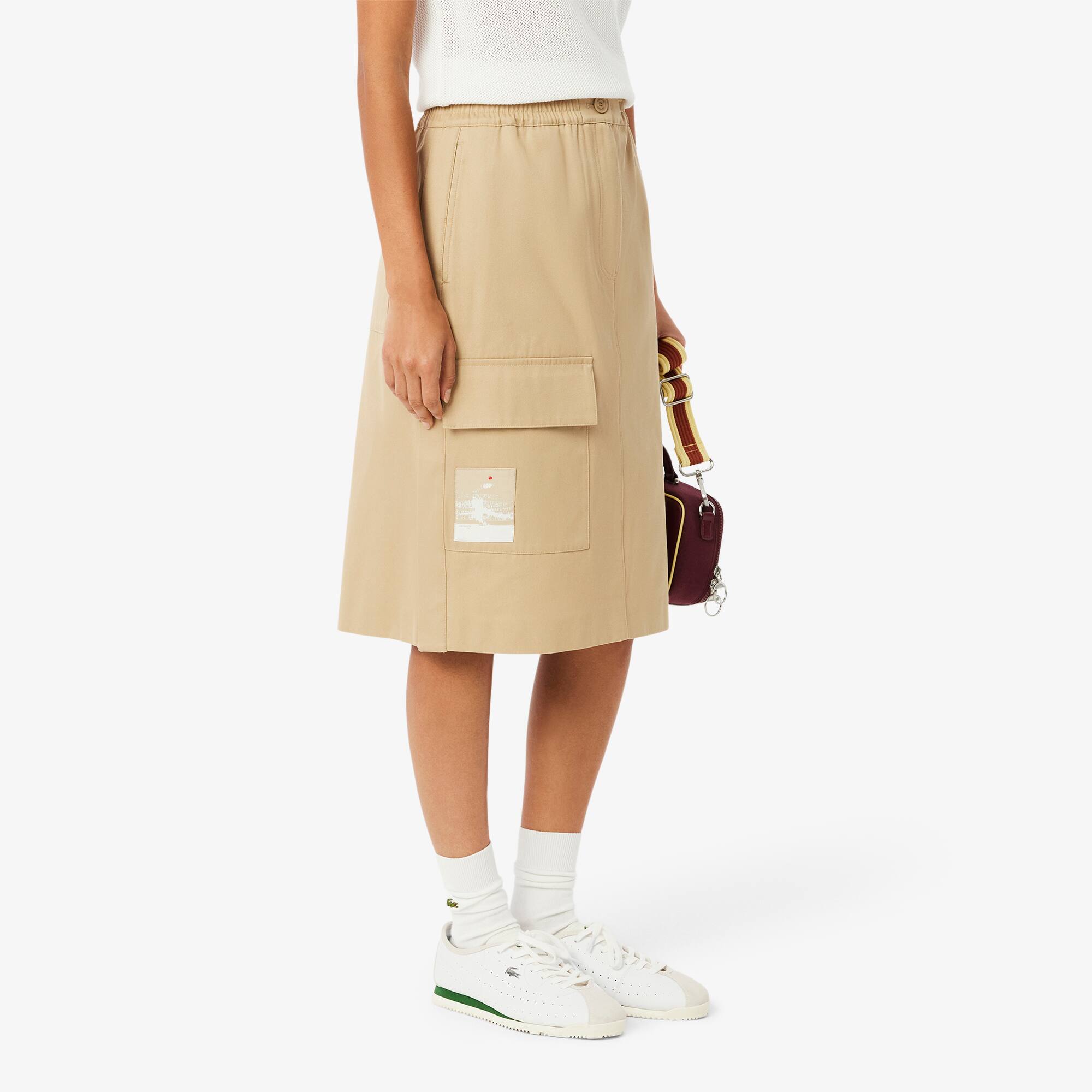 スカート LACOSTE Women Mid Skirts JF0641 001 White Women's Pleated Skirt - Shorts & Skirts - New In 2025 | Lacoste