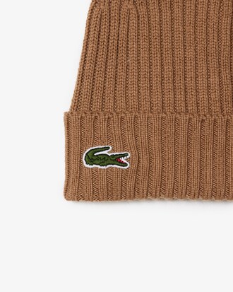 Rib Knit Brushed Wool Beanie