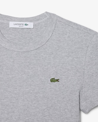 Slim Fit Ribbed Cotton T-shirt