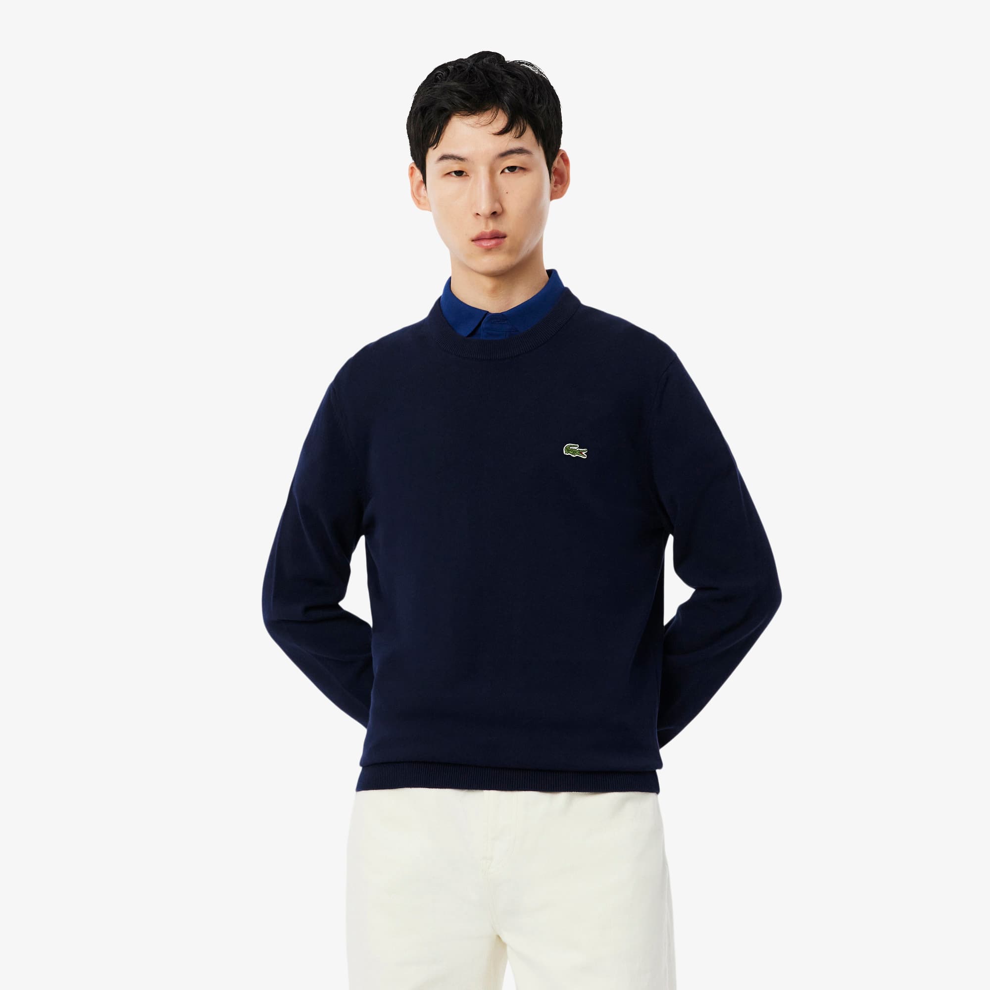 Monochrome Crew Neck Cotton Sweater - Men's Knitwear - New In 2026