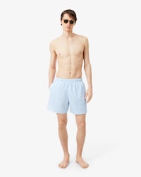 Mid Length Stripe Swim Trunks