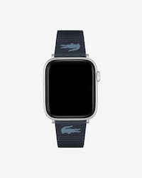 Unisex Lacoste Blue Leather Apple Watch Strap