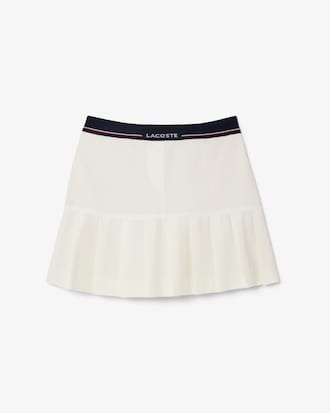 Short Pleated Wool Blend Skirt