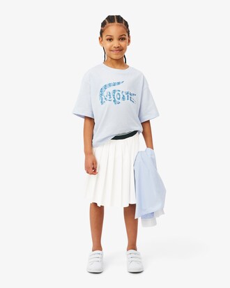 Oxford Cotton Pleated Skirt