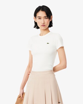 Slim Fit Ribbed Cotton T-shirt