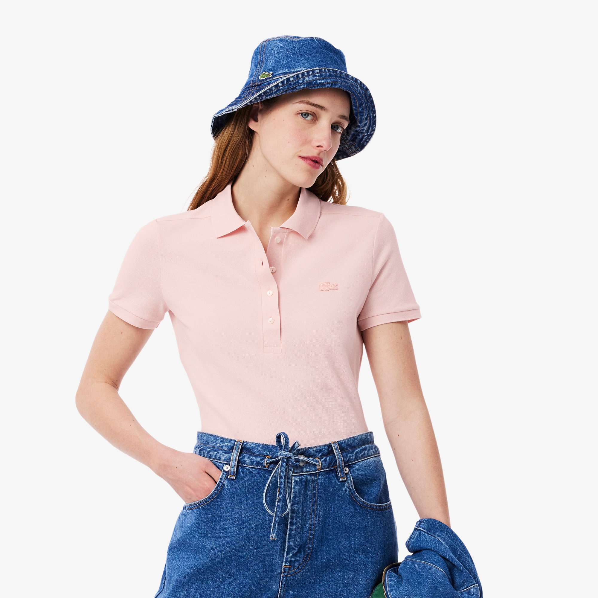 ★LACOSTE★ Women's Double Layer Pique Short Sleeve Shirt Dr Lacoste Women's Legacy Short Sleeve Classic Fit Pique Polo