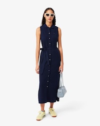 Long Stretch Mini Piqué Polo Dress