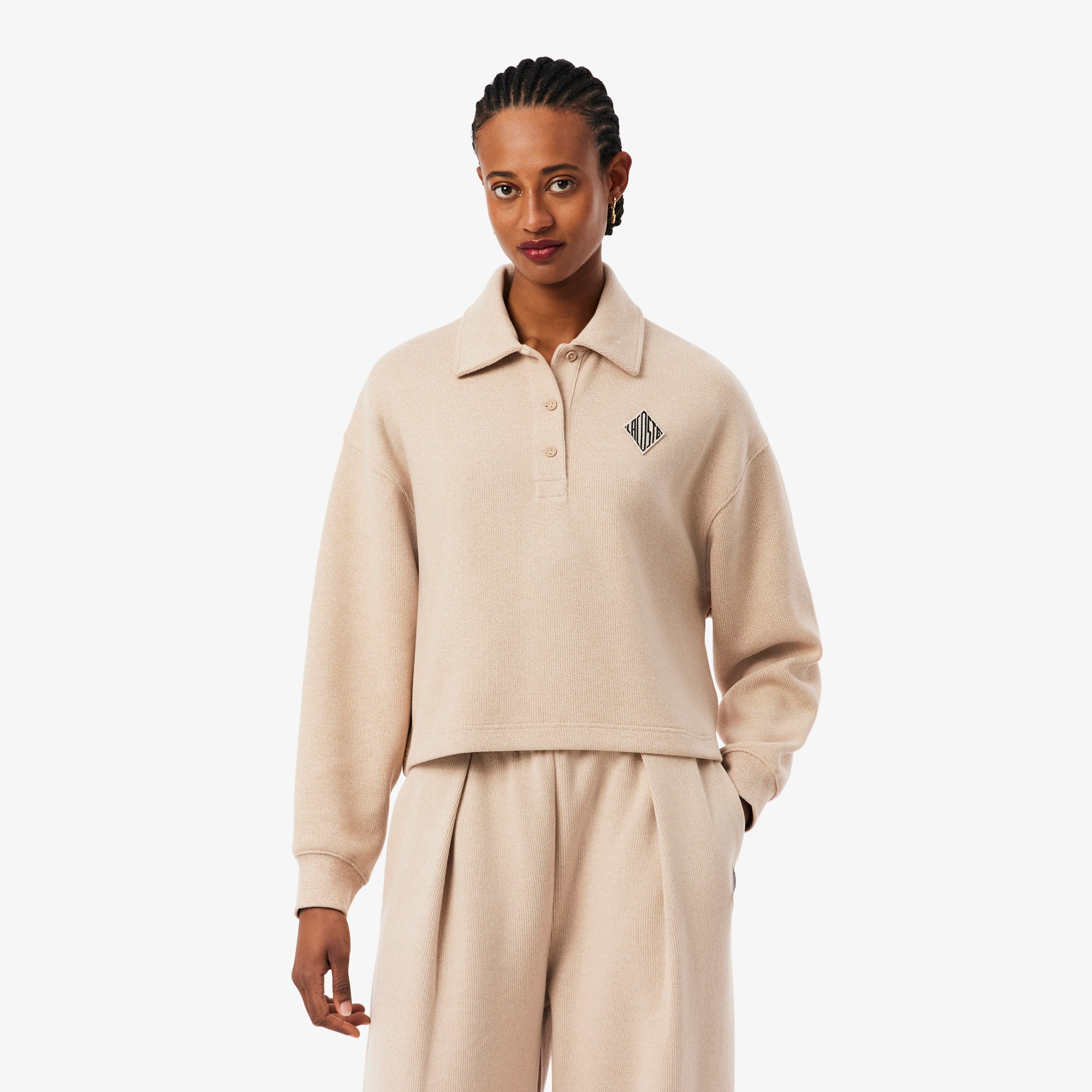 Oversized Ribbed Polo Sweatshirt - undefined - New In 2026 | Lacoste