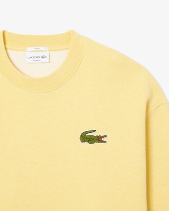 Loose Fit Badge Accent Fleece Sweatshirt