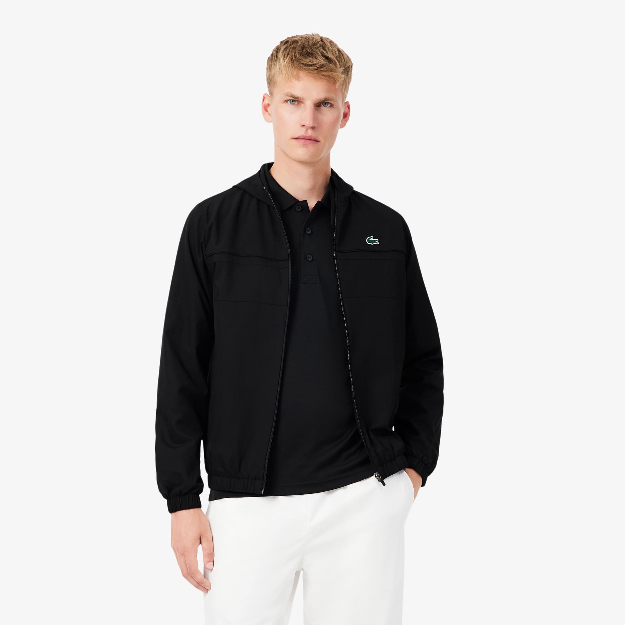 LACOSTE ブラック トラックジャケット US S Water-Repellent Sport Track Jacket - Men's Jackets & Coats - New