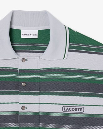 Lacoste x Wang Yibo Loose Fit Striped Piqu&eacute; Polo Shirt