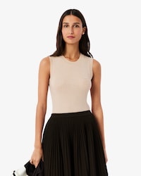 Merino Wool 3D Knit Sleeveless Sweater