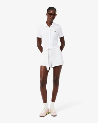 Stretch Piqu&eacute; Polo Collar Playsuit
