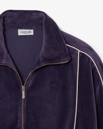 Oversized Zipped Velour Sweatshirt