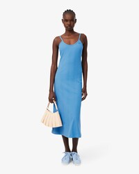 Ribbed Cotton Strappy Maxi Dress