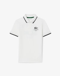 Stripe Collar Petit Piqu&eacute; Polo Shirt