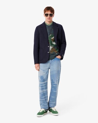 Mercerised Knit Intarsia Crocodile Sweater