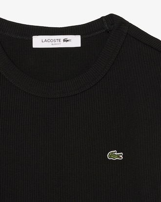 Slim Fit Ribbed Cotton T-shirt