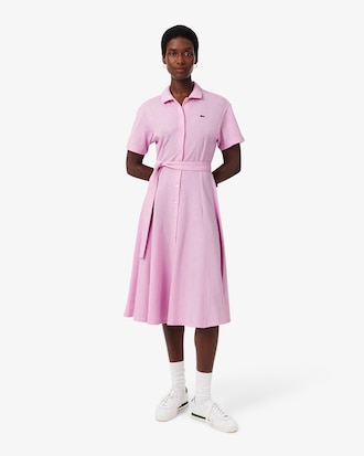 Flared Piqu&eacute; Polo Dress