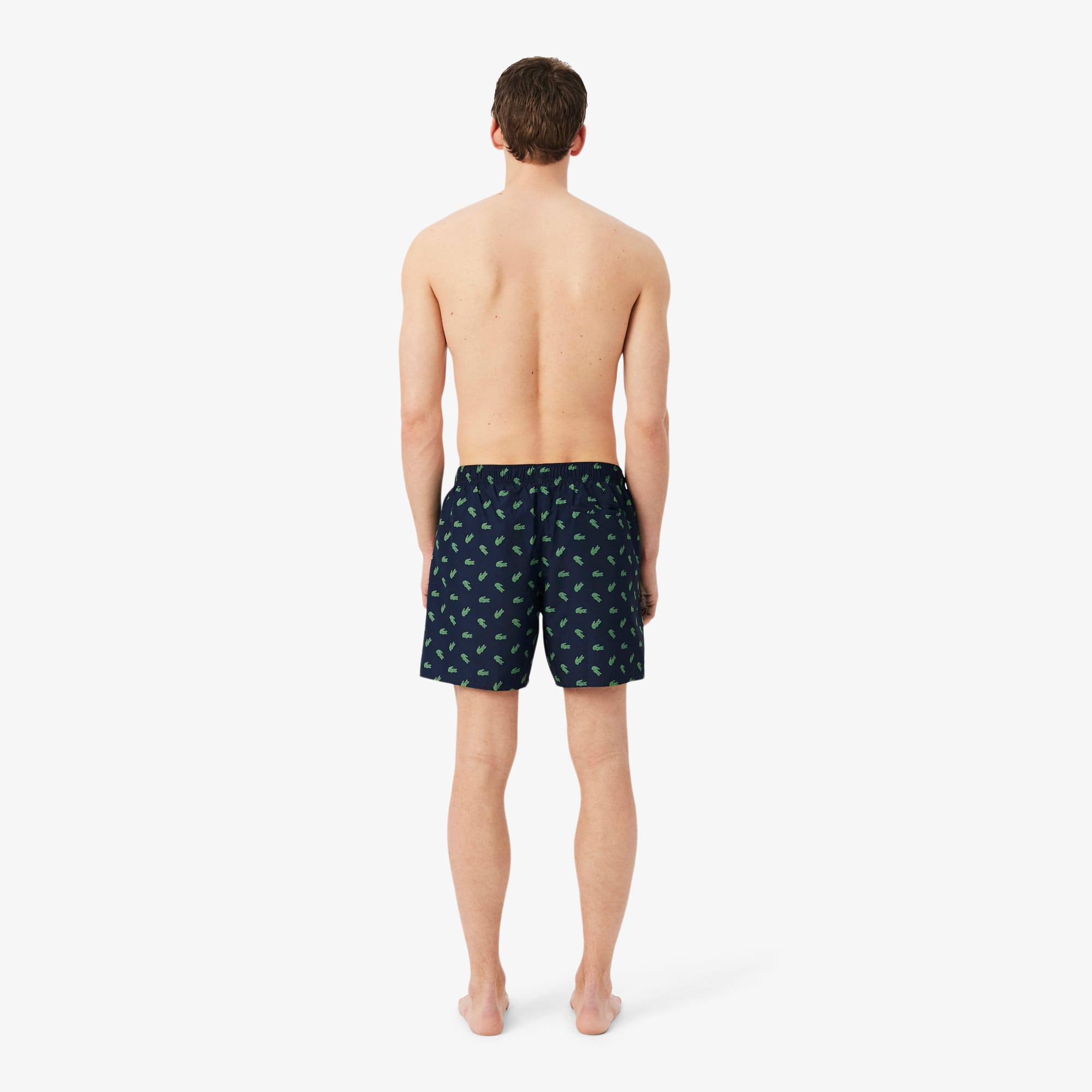 Mid Length Crocodile Print Swim Trunks - Men's Swimwear - New In