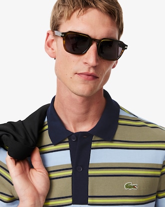 Regular Fit Striped Cotton Polo Shirt
