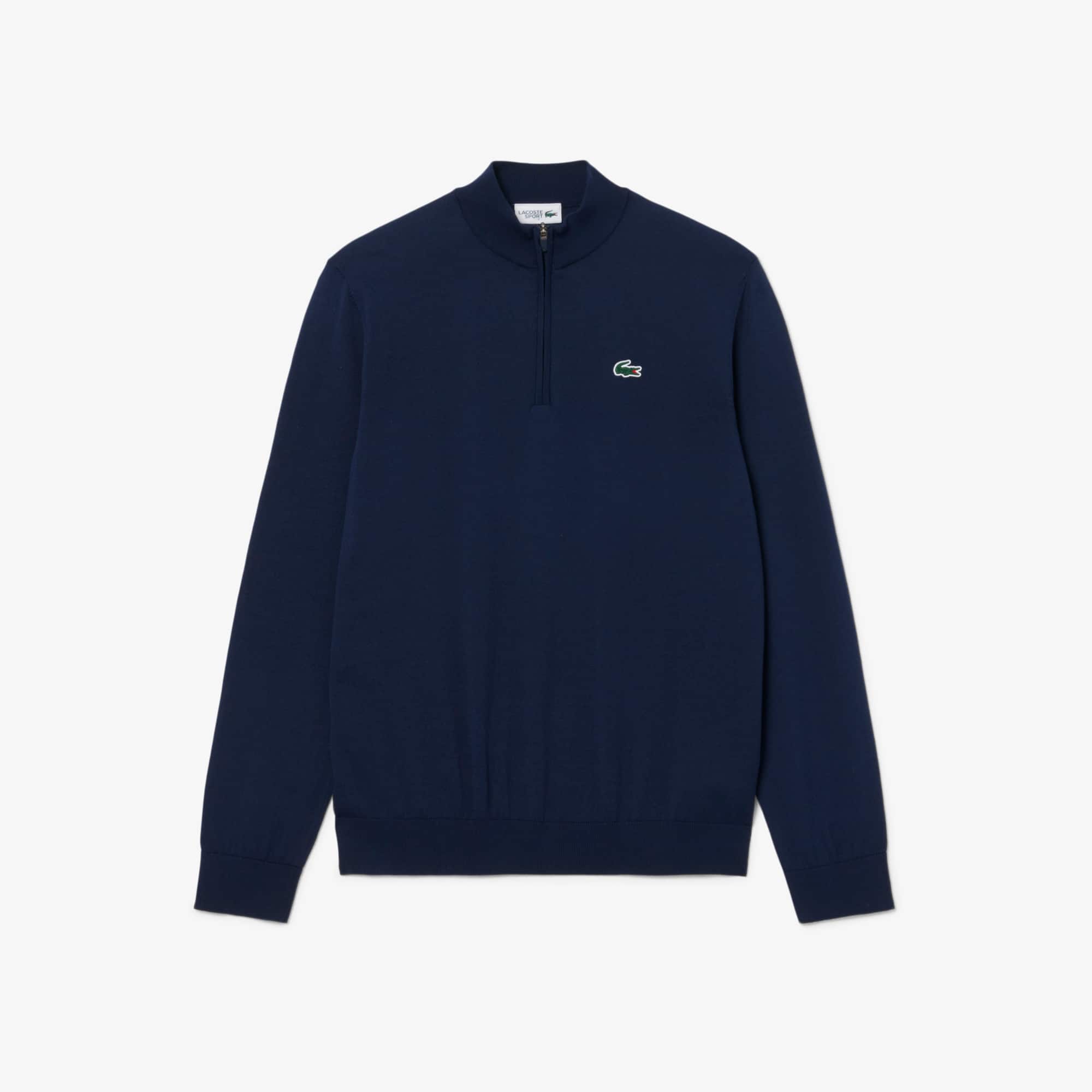 ゴルフィッカーズLACOSTE ネイビー セーター Quarter Zip Golf Sweater - Men's Knitwear - New In 2026 | Lacoste
