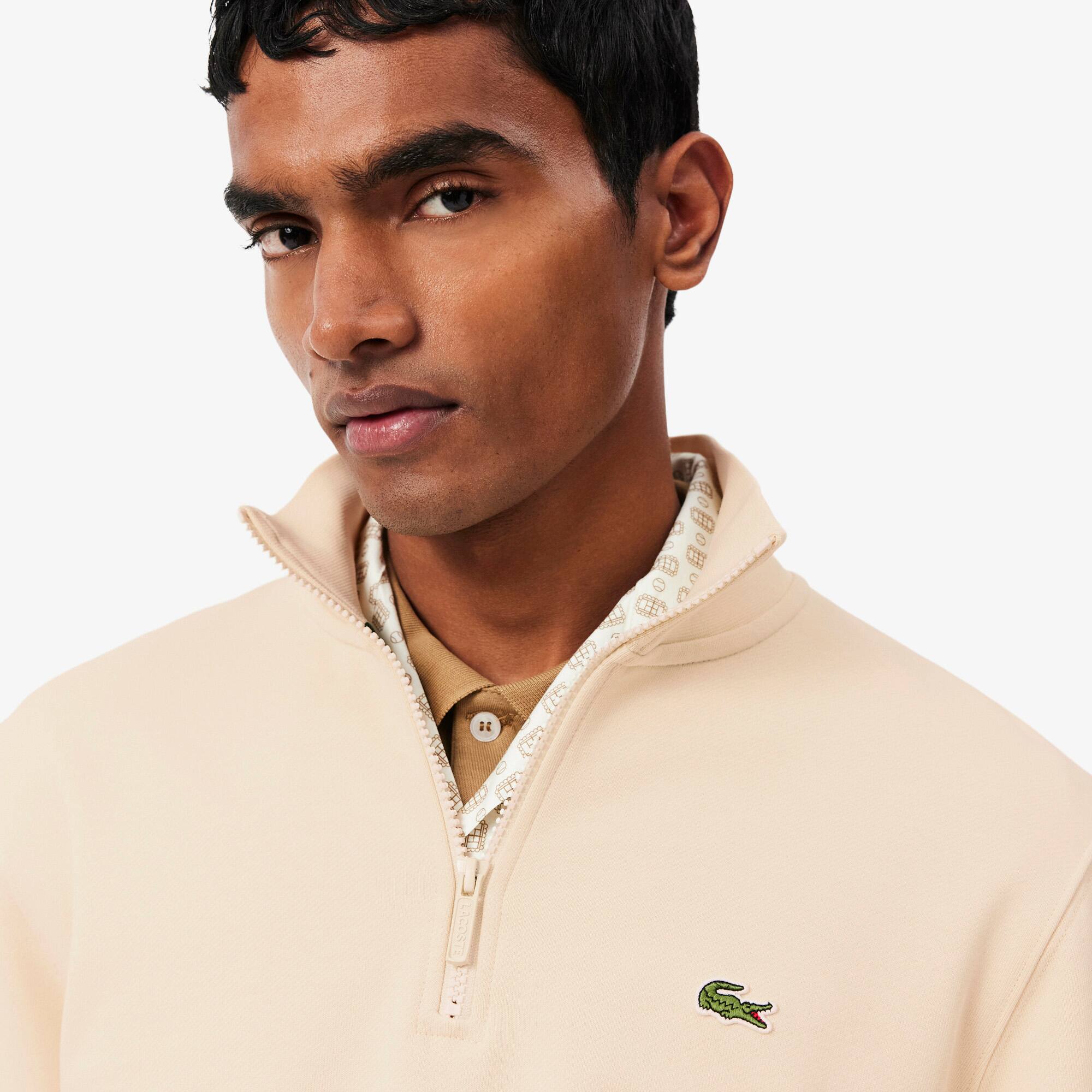 High Neck Zipped Fleece Sweatshirt - Men's Sweatshirts - New In
