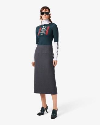 Runway Flap Detail Midi Skirt