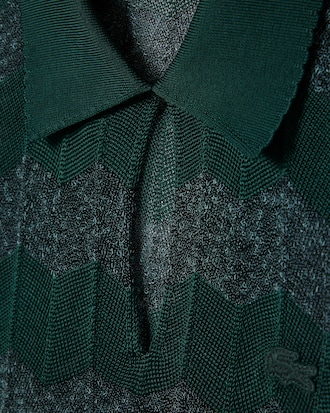 Runway Pointelle Polo Collar Sweater