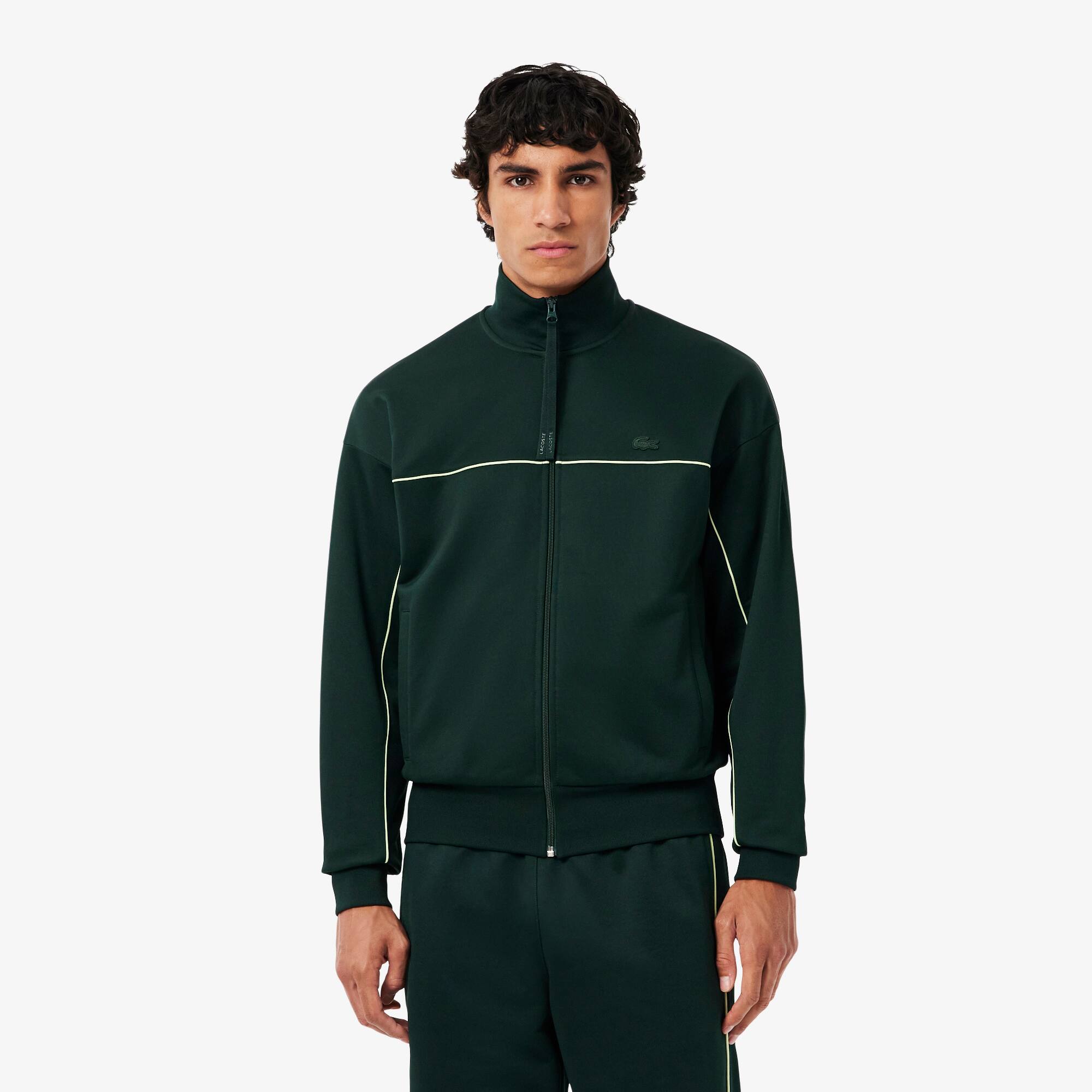 Satin Effect Zipped Fleece Sweatshirt - Men's Sweatshirts - New In