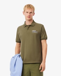 Classic Fit Embroidered Motif Piqué Polo Shirt