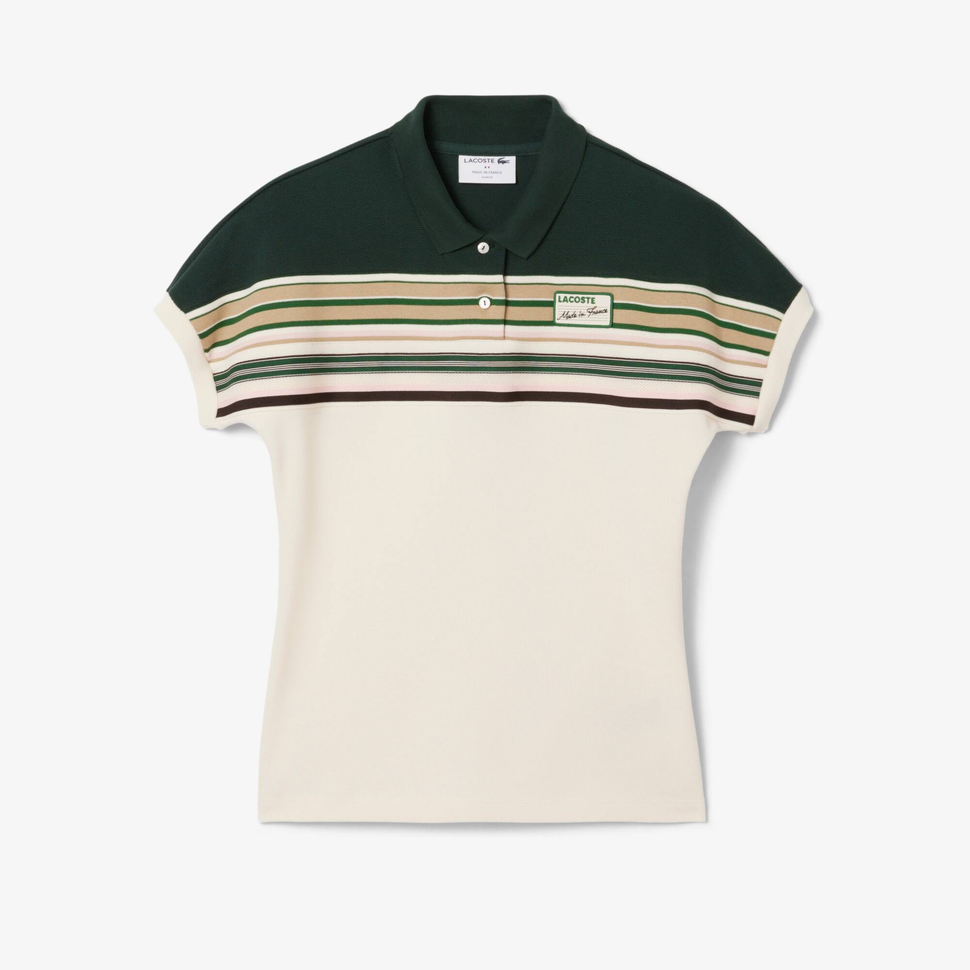 French Made Slim Fit Striped Polo Shirt - Women's Short Sleeves