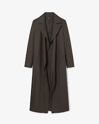 Runway Wrap Collar Wool Trench Coat