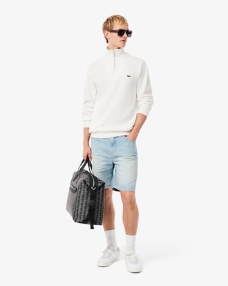 Zip-Up High Neck Interlock Sweatshirt