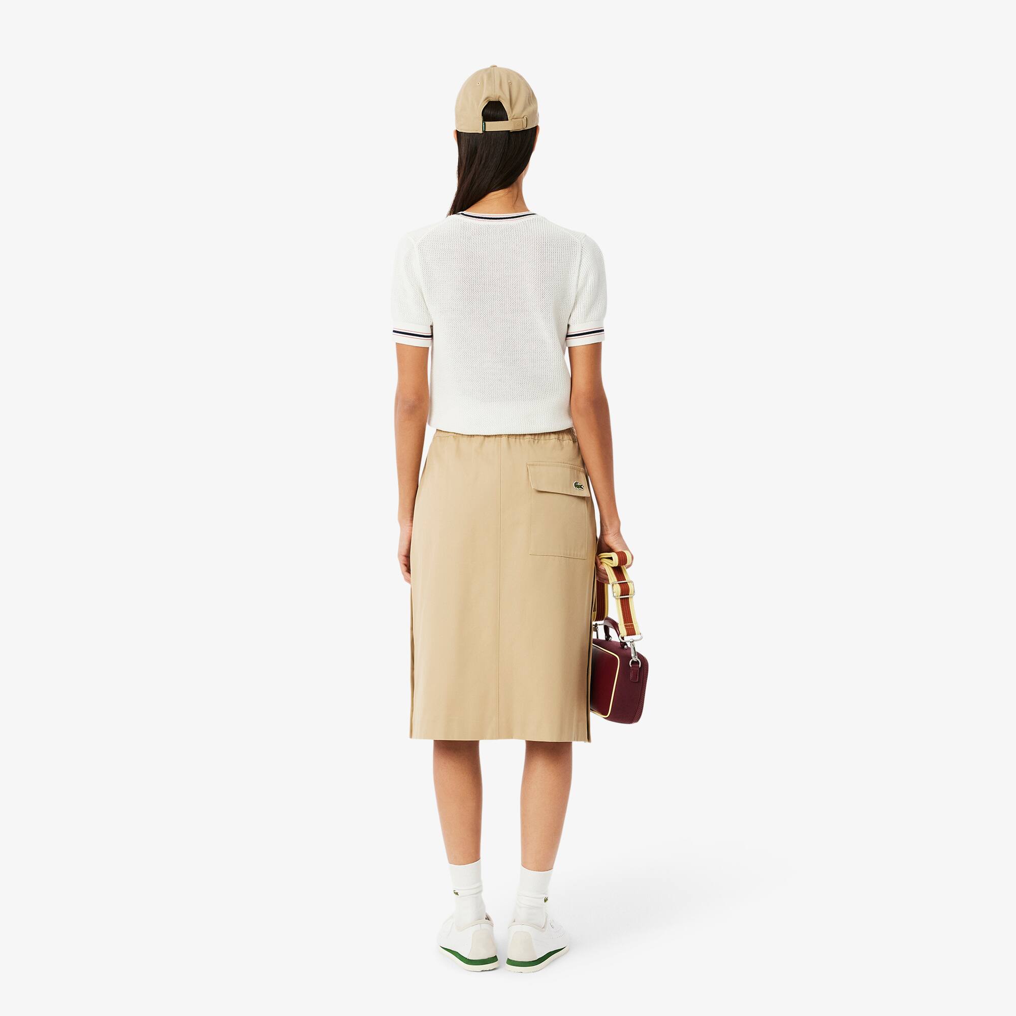 ★LACOSTE★ Women's New Denim-Like Skirt Beige JF915E-55G02S ☆LACOSTE☆ Women's New Denim-Like Skirt Beige JF915E-55G02S