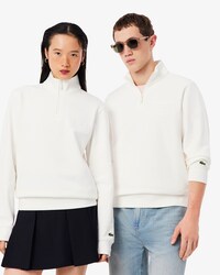 High Neck Embossed Zipped Sweatshirt