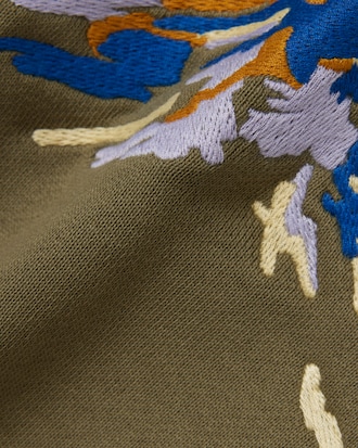 Embroidered Motif Fleece Sweatshirt