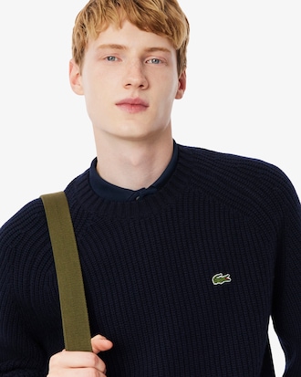 Thick Carded Wool Crew Neck Sweater