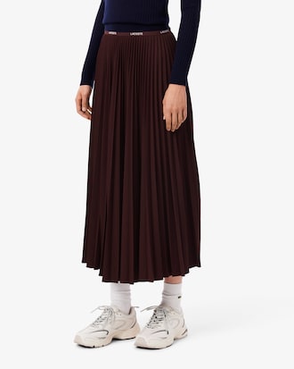 Long Pleated Elasticated Waist Skirt
